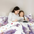 thumbnail image 6 of Homewish Dreamy Princess Castle Queen Comforter Set,Purple Flower Bedding Sets,Fairy Tale Theme Bedding Comforter Set For Girls Kids,Breathable Home Decor Reversible,3-Piece, 6 of 9