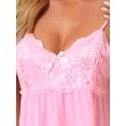 thumbnail image 4 of DARING DIVA Women's V-neck Lace Sleeveless Nightwear M Pink, 4 of 6