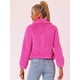 thumbnail image 4 of Abrigo esponjoso para mujer, abrigo de invierno de manga larga con lazo automático Rosa Caliente M, 4 of 6