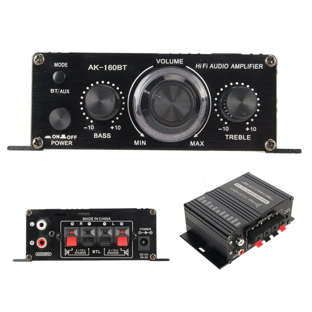 Amplificador De Radio Para Automóvil, Amplificador De Potencia De 12 V De aleación De Aluminio De 20 Hz A 20 KHz Bluetooth 5.0 De Sonido Clara Para El Hogar