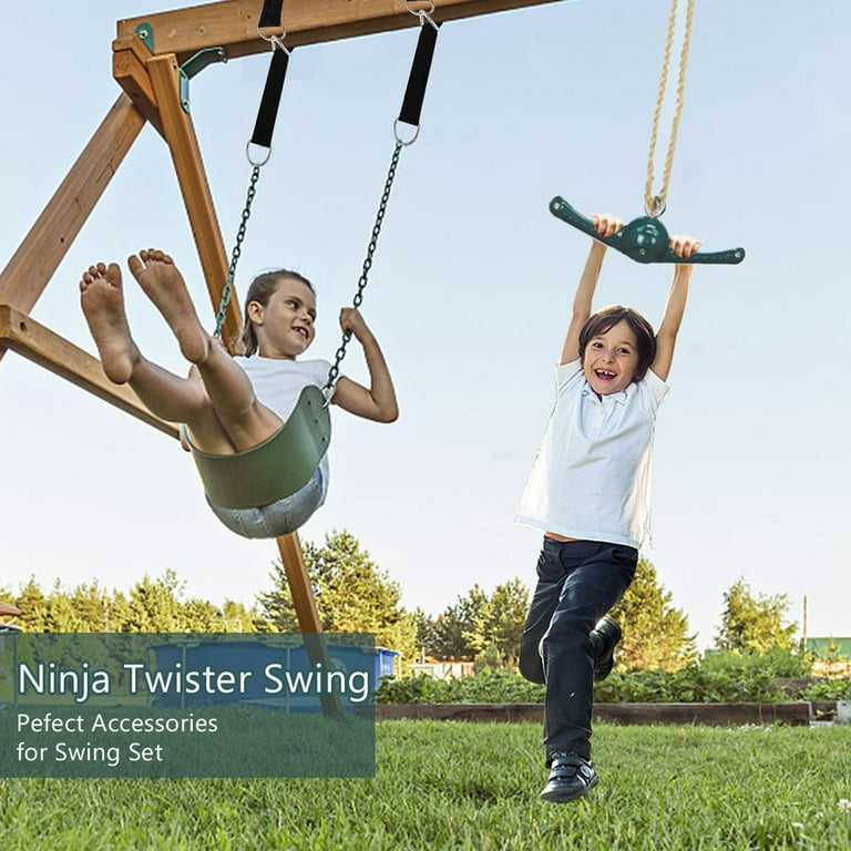 Celawork Kids Outdoor Ninja-Twister Swing Set, 360° Spins Celawork Kids Outdoor Ninja-Twister Swing Set, 360° Spins