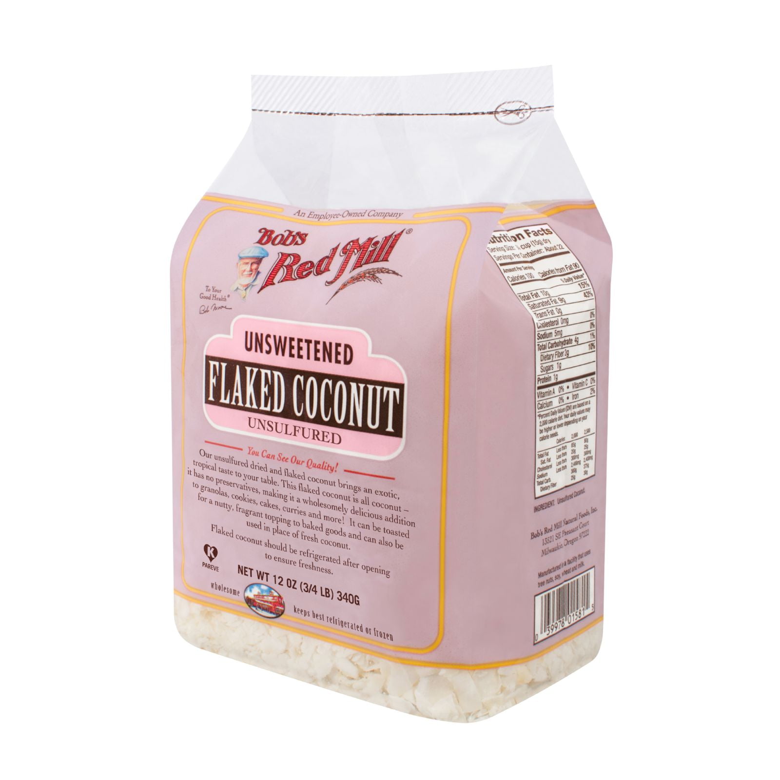 Bob's Red Mill Flaked Coconut (Unsweetened) 12 oz Case of 4 by