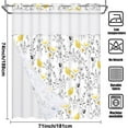Ikfashoni Hookless Shower Curtain with Snap in Liner, Yellow Floral