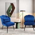 thumbnail image 6 of Fionafurn Accent Chairs,Vanity Guest Chair with Metal Legs，Lumbar Pillow, Set of 2 Sapphire, 6 of 8