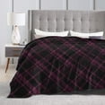 thumbnail image 4 of Black Pink Plaid Background Throw Blanket,Super Soft Anti-Pilling Flannel Bed Blankets, 80"x60", 4 of 8
