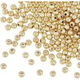 thumbnail image 1 of 200pcs 4mm Gold Alloy Spacer Beads Smooth Round Beads Loose Ball Beads Small Beads with Hole for DIY Earring Necklace Bracelet Making Hole:1.4mm, 1 of 5