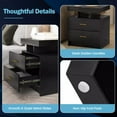 thumbnail image 3 of Laicejoy Modern LED Nightstand, Bedside Sofa Side Table w/ 2 Storage Drawers, Storage End Table w/ High Gloss Top, 3 of 8