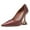 Brown, variant on FSJ Women Classic Pointed Closed Toe Slip On Pumps Unique Flared High Heel Sexy Ladies Party Wedding Office Basic Dress Shoes Size 8 Multicolor