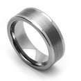 thumbnail image 2 of Men Women Tungsten Carbide Wedding Band Ring 8mm Comfort Fit Flat Brushed Ring For Men & Women, 2 of 3