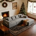 thumbnail image 5 of Easoger 86.6" Compressed Sofa, Modular Sofa Three-Seater, Velvet Covered, Fully Foam-Filled, Comfortable and Soft, Freely Combine and Match, Suitable for Living Room - (Gray), 5 of 6