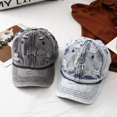 thumbnail image 3 of CoCopeaunts Vintage Wash Denim Baseball Cap Men Casual Washed Old Hole Jean Baseball Cap Men Blank Snapback Hat Women Hip Hop Cap Bone, 3 of 6