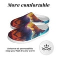 thumbnail image 6 of Rateoe Dreamy Night Sky White Horse Print Women's Men's Cotton Knit Slippers Lightweight Memory Foam Indoor House Shoes with Anti-Skid Sole-40/41, 6 of 7