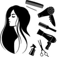 thumbnail image 4 of Hairdresser Wall Sticker Girl's Silhouette Barber Shop Wall Decal Carved Wall Decor Wall Sticker Tools Girls Hair Vinyl Decor for for Barber Shop Store Decor Wall Sticker Vinyl Transfer Black, 4 of 6