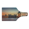 thumbnail image 1 of London Cutting Board, View of Big Ben and Houses of Parliament at Dusk in London British Urban Town, Decorative Tempered Glass Cutting and Serving Board, Wine Bottle Shape, Multicolor, by Ambesonne, 1 of 1