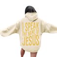 thumbnail image 2 of Christian Hoodies for Women 2025 I Speak The Name Of Jesus Hoodie with Pockets Hooded Sweatshirt Women Pullover, 2 of 6