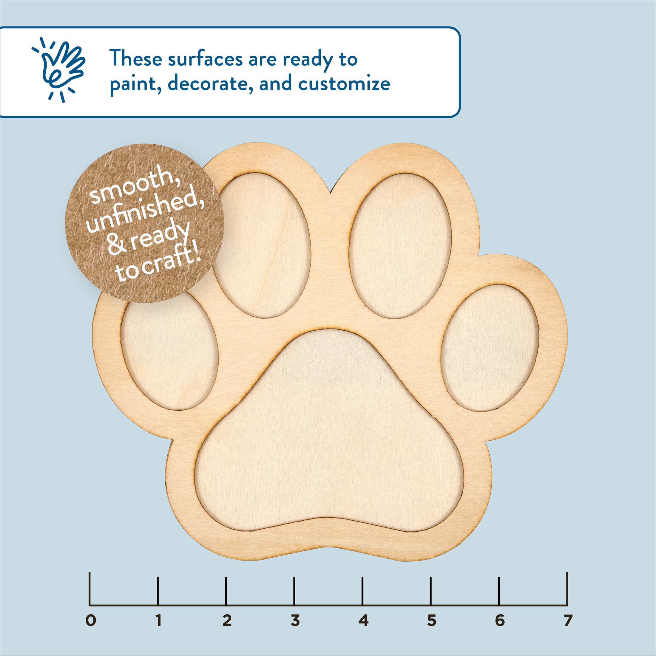 Hello Hobby 7" Wood Shape, Paw
