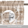 thumbnail image 6 of Sea Stars Valance Curtain Summer Beach Sea Stars Brown Texture Window Valances Rod Pocket Short Curtains Window Treatments for Kitchen Bedroom Bathroom Laundry 60" x 14", 6 of 9
