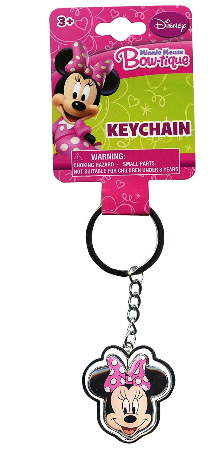 Disney 1 X Disney Minnie Mouse Keychain Minnie Head Spinning Keyring