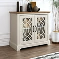 thumbnail image 2 of STYLIVIA 2-Door Accent Cabinet with Adjustable Shelves Mirrored Doors Engineered Wood 29.3" H x 32.4" W x 15.8" D, 2 of 21
