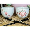 thumbnail image 5 of Ceramic Japanese Sakura Pink Cherry Blossoms Ramen Noodle Bowls Chopsticks Set 2, 5 of 6