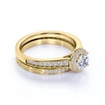 thumbnail image 4 of JeenMata Anillo de Compromiso con Diseño de Solitario con Hojas de Rama de Moissanita de Talla Brillante Redonda de 0,50 Quilates en Baño de Oro Blanco de 18 K sobre Plata, 4 of 6