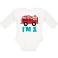 thumbnail image 3 of Inktastic 1st Birthday Fire Truck Boys or Girls Long Sleeve Baby Bodysuit, 3 of 5