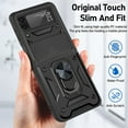 thumbnail image 2 of Galaxy Z Flip 4 Case, TECH CIRCLE 360 Ring Kickstand Magnetic & Slide Camera Protector Military-Grade Rugged Hybrid Protective Cover for Samsung Galaxy Z Flip 4 2022, Black, 2 of 8