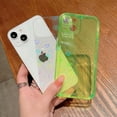 thumbnail image 2 of Compatible for iPhone 13 Clear Case, Cute Glitter Heart Rainbow Laser Holographic Bling Pattern Case for Women Girls Soft TPU Shockproof Camera Protective - Fluorescent Green, 2 of 11