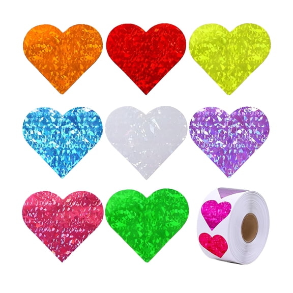 CCOCC Stickers Sticker Paper 8 Kinds of Colorful Love Heart Pattern Valentine's Day Gift Self-Adhesive Pattern Stickers for Kids