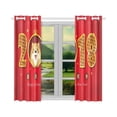 thumbnail image 3 of CADecor Happy Chinese New Year 2018 Year of the Dog Window Treatment Panel Curtains Window Curtain Kitchen Curtain,Two Piece 26x39 Inces, 3 of 4
