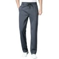thumbnail image 3 of Blekii Men's Stretch Dress Pants, Loose Straight Leg Casual Trousers for Office, Breathable Summer Business Pants, Elastic Waist for Comfort, Smart Casual Bottoms for Work Or Formal Events Grey, 3 of 9