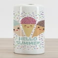 thumbnail image 2 of Hello Summer Ceramic Toothbrush Holder, Flavored Ice Cream Cones Topping with Lettering and Polka Dots, Decorative Versatile Countertop for Bathroom, 4.5" X 2.7", Multicolor, 2 of 4