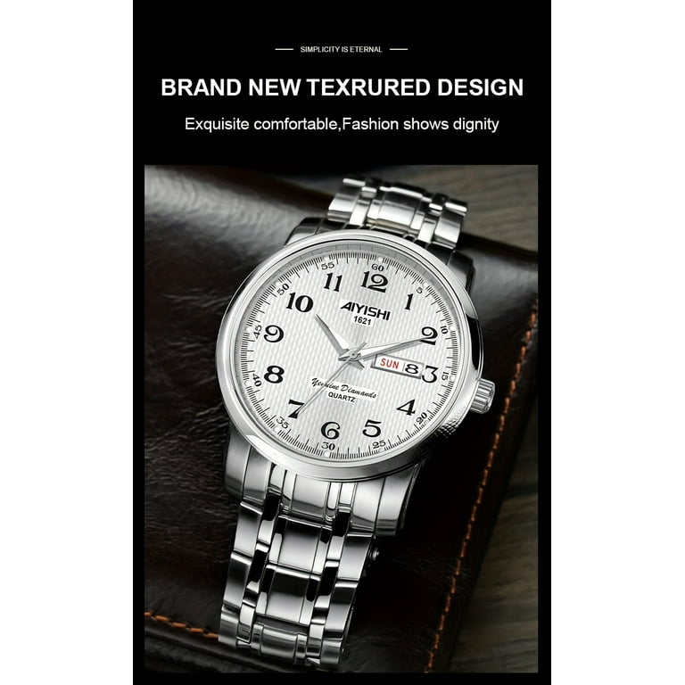 Classic Quartz Round Watch - Date Display, Luminous in Dark, Business Style, Zinc Alloy Case and Strap, Water-Resistant, Electronic Movement, Simple Design for Men - Walmart.com Classic Quartz Round Watch - Date Display, Luminous in Dark, Business Style, Zinc Alloy Case and Strap, Water-Resistant, Electronic Movement, Simple Design for Men - Walmart.com