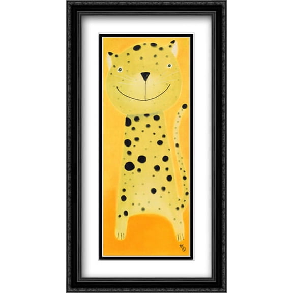 ANGELA 2x Matted 16x40 Large Black Ornate Framed Art Print by Mackenzie Thorpe