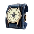 thumbnail image 3 of Reloj de pulsera con correa de cuero sintético, diseño vintage, cómodo, regalo de cumpleaños. azul, 3 of 9