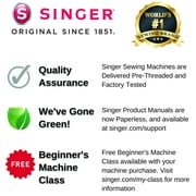 SINGER® Heavy Duty 6380M Sewing Machine with Extension Table & Accessory Kit, Strong Motor with Enhanced Piercing Power, 110 Stitch Applications, Full Metal frame, 1-step Buttonhole & LED Light