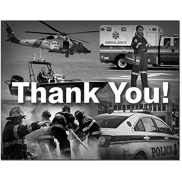 thank you greeting card first responder police firefighter