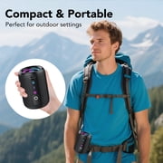 Portable Bluetooth Speaker IPX7 Waterproof Wireless Speaker with 20W Powerful Speaker 24Hrs Playtime Colorful Flashing Lights TWS Wireless Pairing for Outdoor/Party/Beach/Travel/Gifts