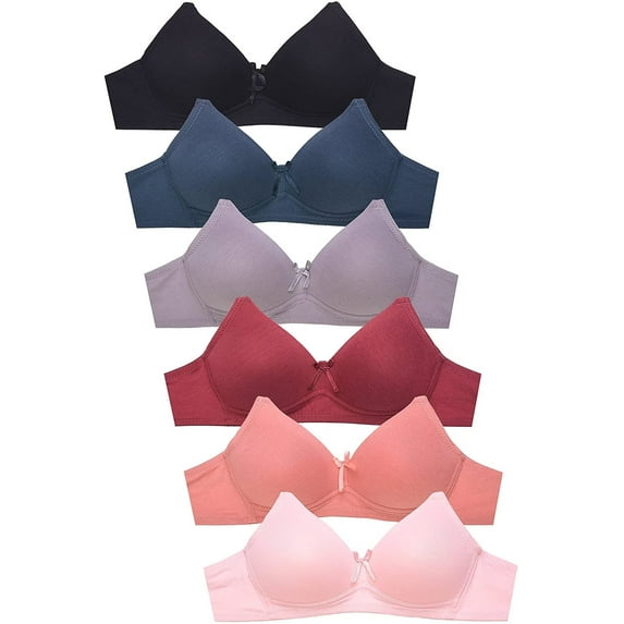 Womens 6 Pack of Everyday No Wire Full Cup Bra4380PN1, 36C
