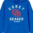 thumbnail image 2 of MLBPA CS Corey Seager Adult Royal Blue Long Sleeve Hooded Sweatshirt-Small, 2 of 4