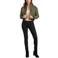 thumbnail image 2 of Chaqueta bomber de invierno para mujer INSPIRE CHIC, abrigo holgado acolchado, cortado, color verde, 2 of 6