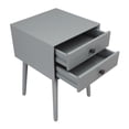 thumbnail image 5 of Leptis Mid-Century 2-Drawer Solid Wood Side Table, Gray, 5 of 8