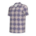 thumbnail image 4 of Wukai Purple Floral Gingham Check Plaid Men’s Polo Shirts,Quick-Dry Athletic Shirt,Classic Fit Shirts-Small, 4 of 8