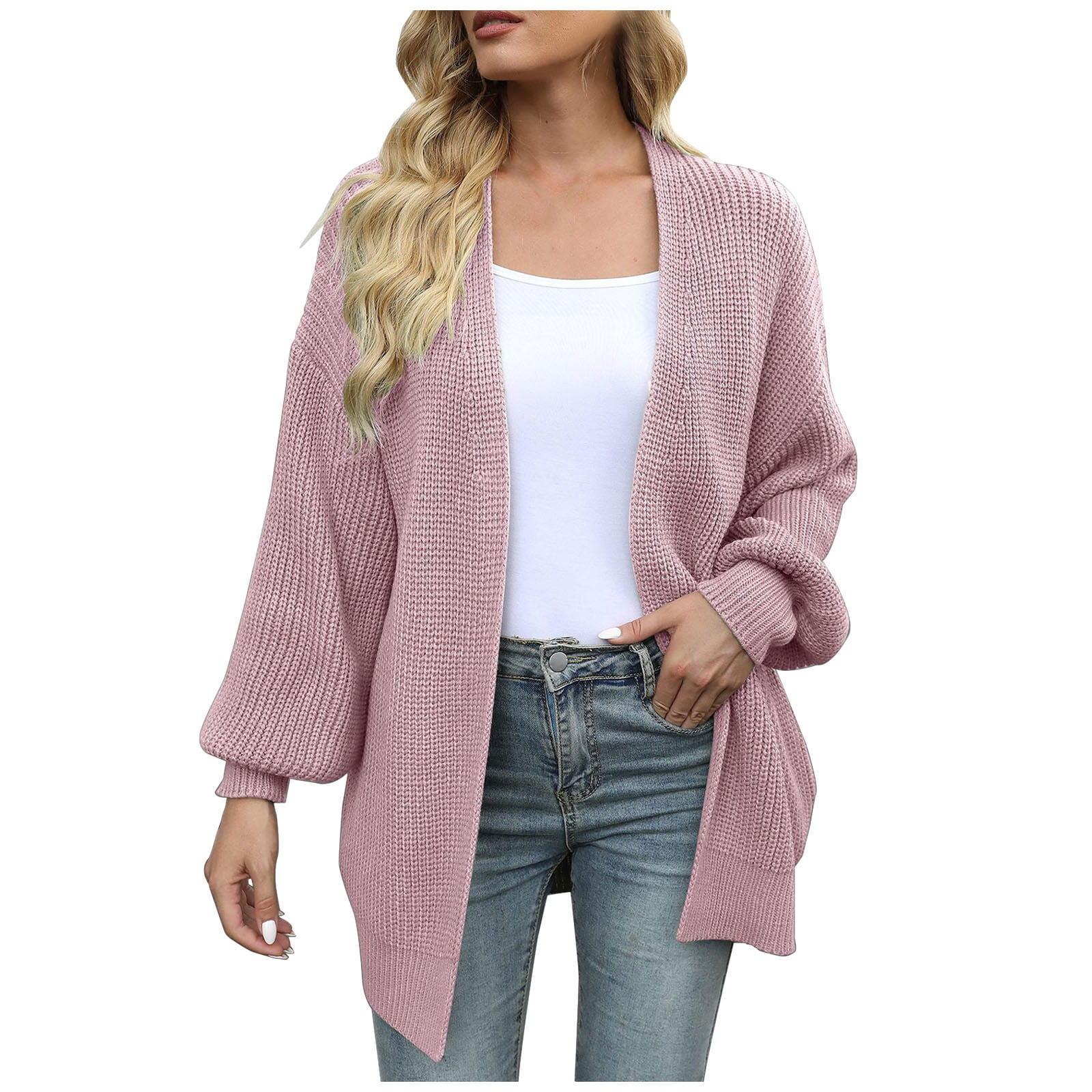 EchfiProm 2023 Pink Lady Cardigan Jacket Fashion Women Casual Long Sleeve  Autumn Long Sweater Coat Cardigan Blouse Tops Lipstick Day Match -  Walmart.com