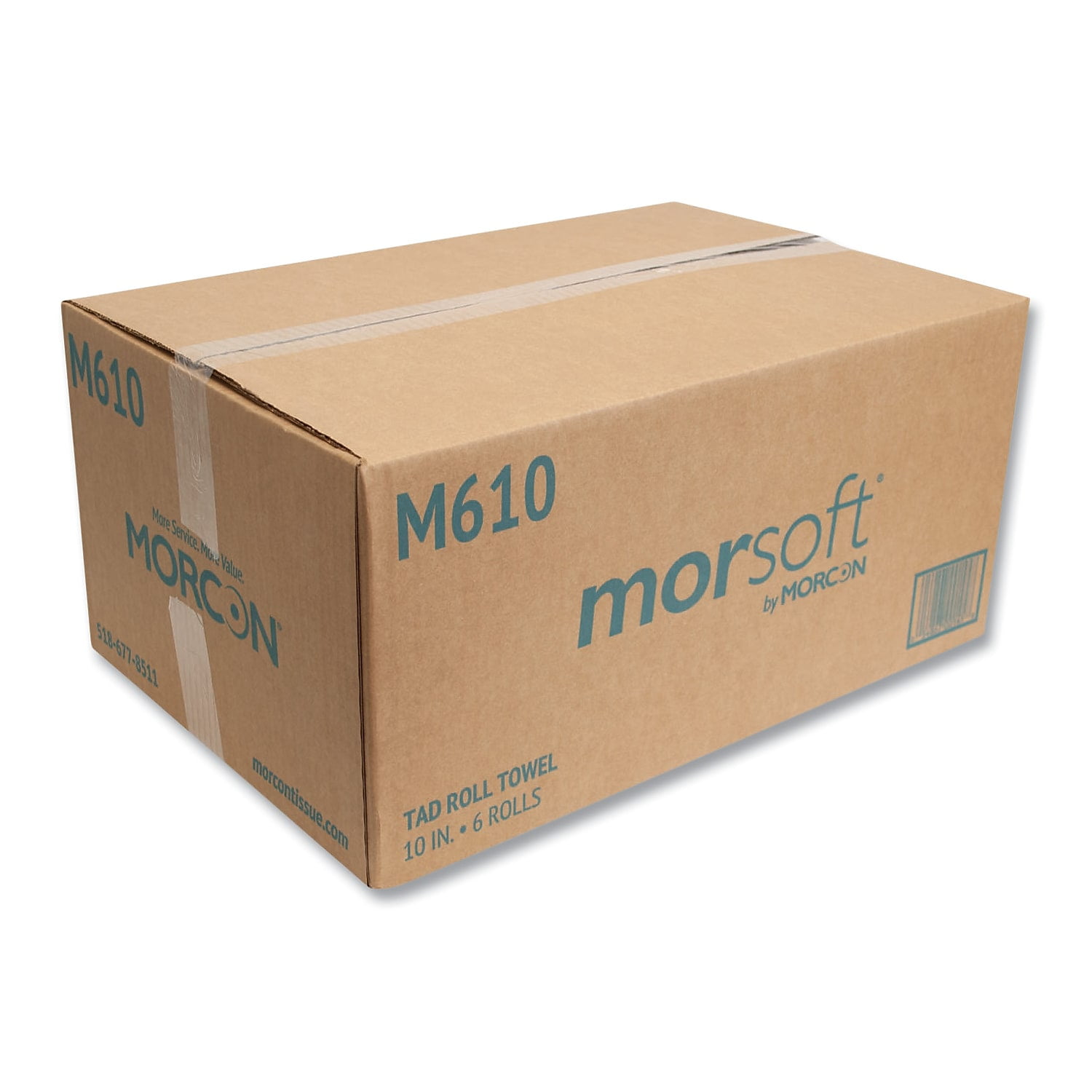 Morcon Paper M610 10 in. x 500 ft. 1-Ply TAD Roll Towels - White (6 Rolls/Carton)