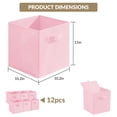 thumbnail image 2 of Juego de 12 Cubos de Almacenamiento de Tela Plegables con Asas, 11 Pulgadas, Botes Organizadores Plegables para Estantes, Clóset, Guardería y Decoración del Hogar, rosa, 2 of 8