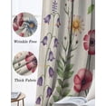 thumbnail image 3 of Spring Floral Blackout Curtains for Bedroom Living Room Darkening Curtains 84 Inch Length 2 Panels Set Pink Blue Flowers Butterfly Rustic Window Curtain Window Treatment Grommet Drapes 52"x84", 3 of 9