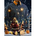 thumbnail image 3 of Camisa informal artística de Papá Noel para hombre, de manga larga, con botones, para fiestas, noches, uso diario, con estampado 3D, cuello de poliéster, 3 of 5