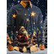 thumbnail image 3 of Camisa informal artística de Papá Noel para hombre, de manga larga, con botones, para fiestas, noches, uso diario, con estampado 3D, cuello de poliéster, 3 of 5