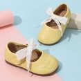 thumbnail image 3 of Toddler Girls Dress Shoes Mary Jane Flats School Uniform Oxfords Wedding Party Bow Flower Shoes Comfort Loafers Yellow 27, 3 of 6